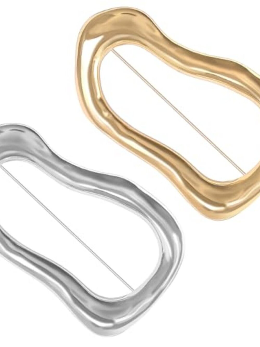 2 PCS Irregular Geometric Brooches Minimalist Gold Large Pins for Women
